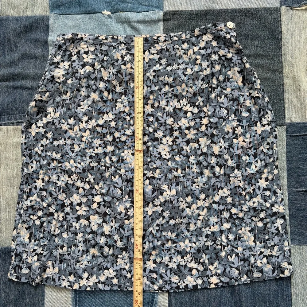 j. crew ditsy floral mini skirt blue size 6
